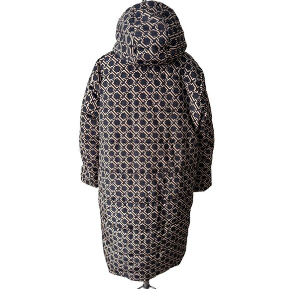 NWOT BODEN Skye Puffer Coat Tan Black Chain Geo size 12 - Picture 5 of 16